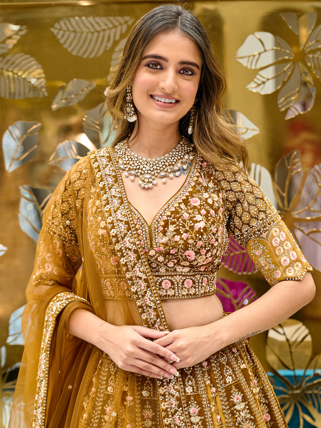 Phantom Golden Hand Work Wedding Wear Silk Ladies Blouse, Size: 38 at Rs  220/piece in Surat