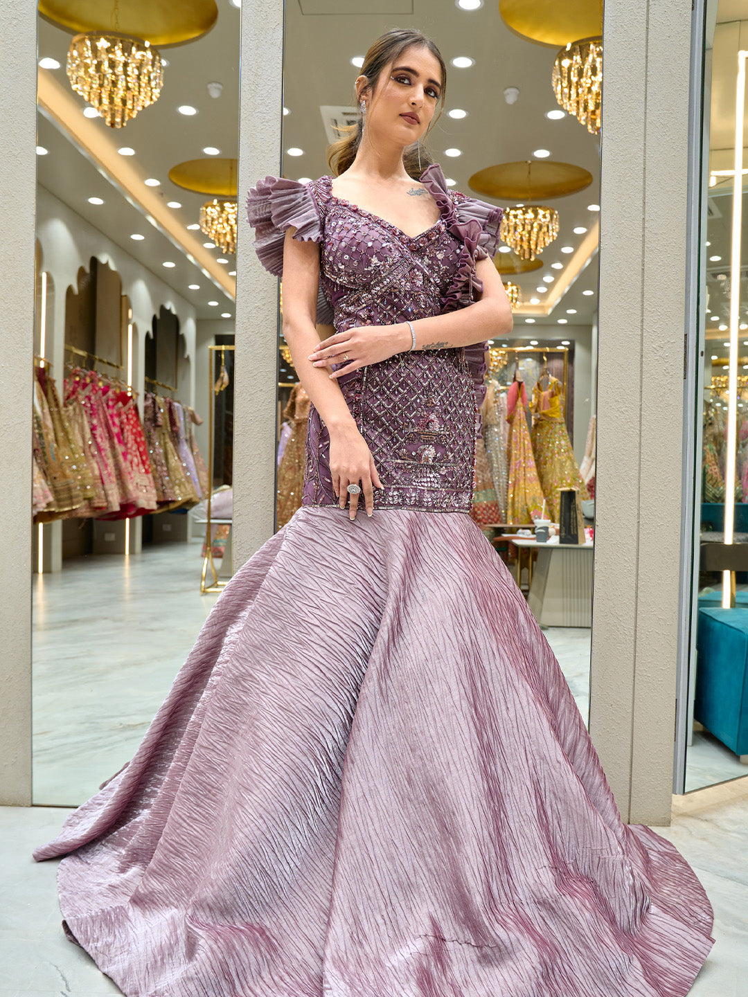 Purple Mermaid Gown