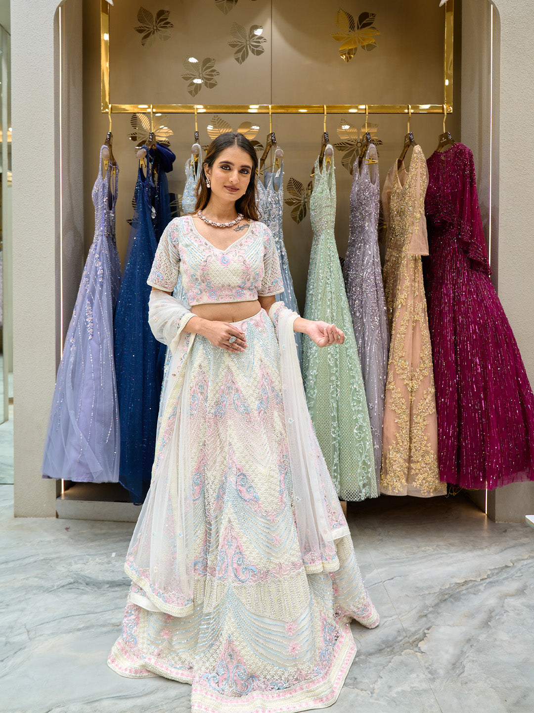 Buy Indian Heavy Embroidered Pastel Lehenga, Girl Indian Wedding Lenga  Partywear Designer Skirt. Pakistani Walima Lengha, Bridesmaid Lengha Online  in India - Etsy