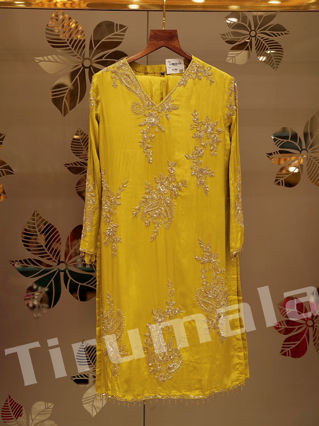 Orange Chinon Crepe Handwork Gharara Suit