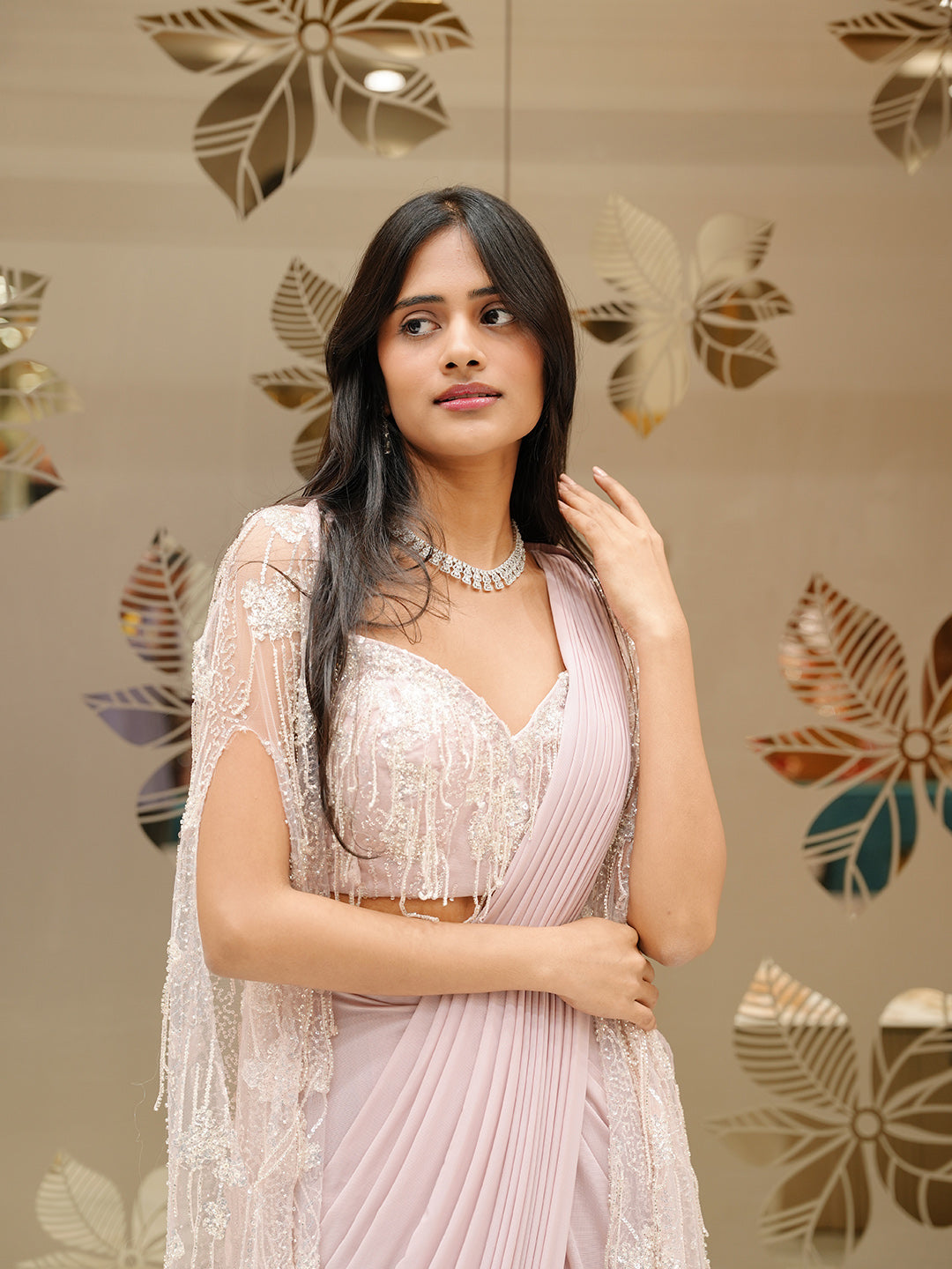 Blush Glimmer Saree