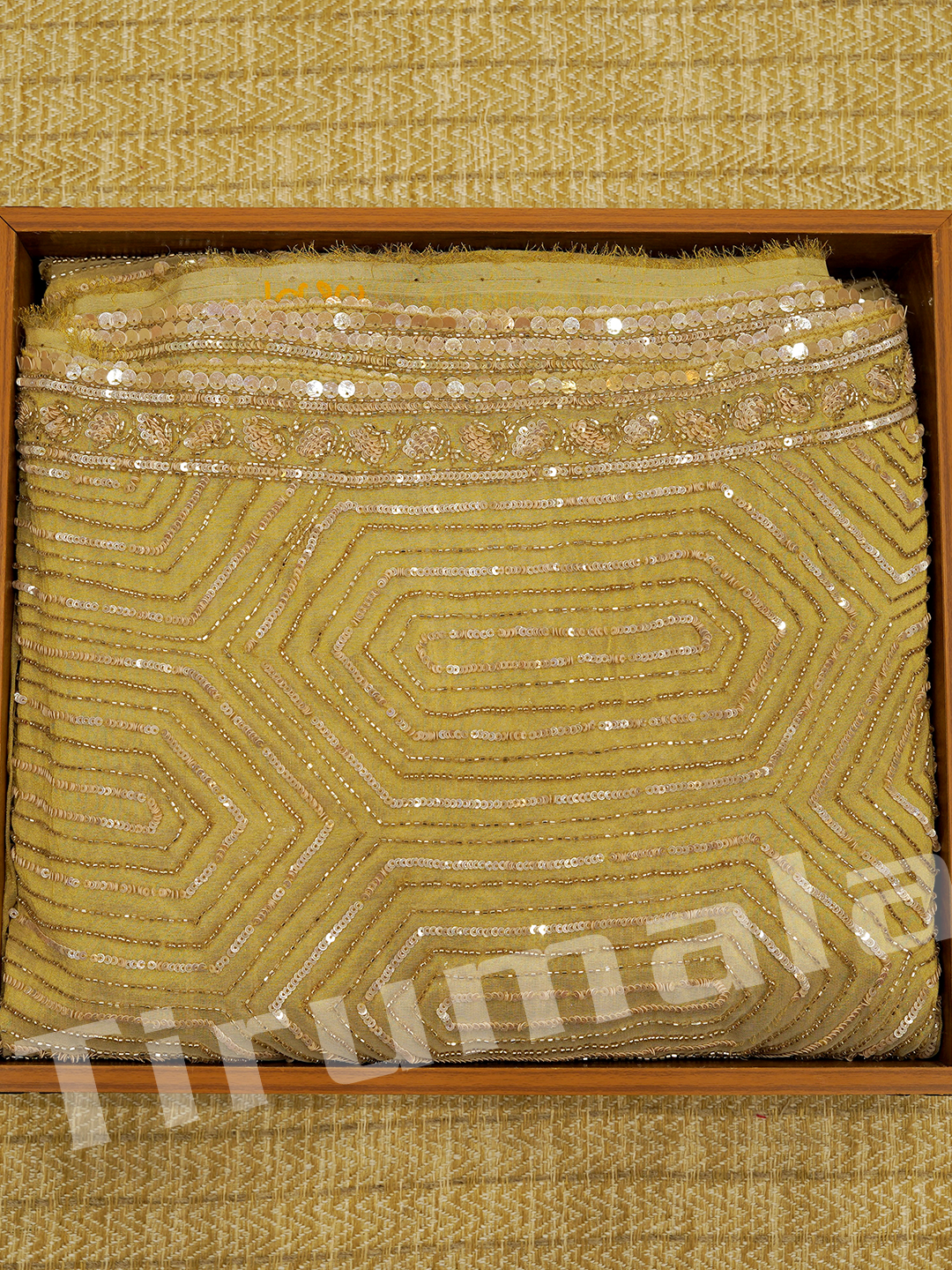 Light Yellow Georgette Tissue Saree With Sequin Work