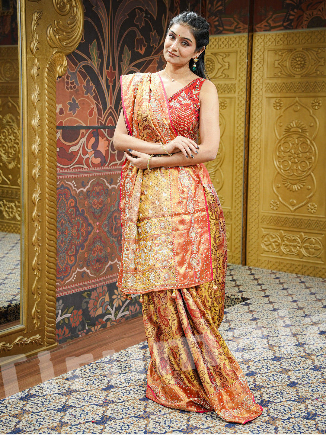 Pure Kanjivaram Zardosi Thread Saree