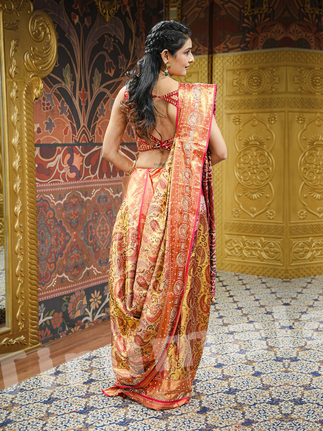 Pure Kanjivaram Zardosi Thread Saree