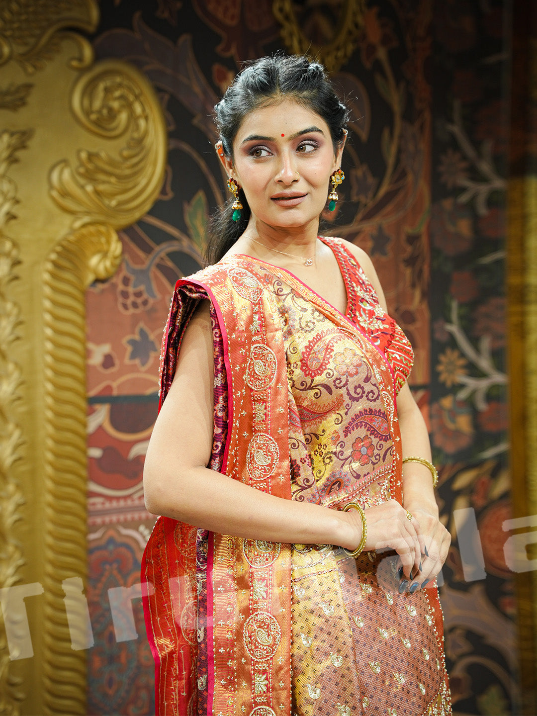 Pure Kanjivaram Zardosi Thread Saree