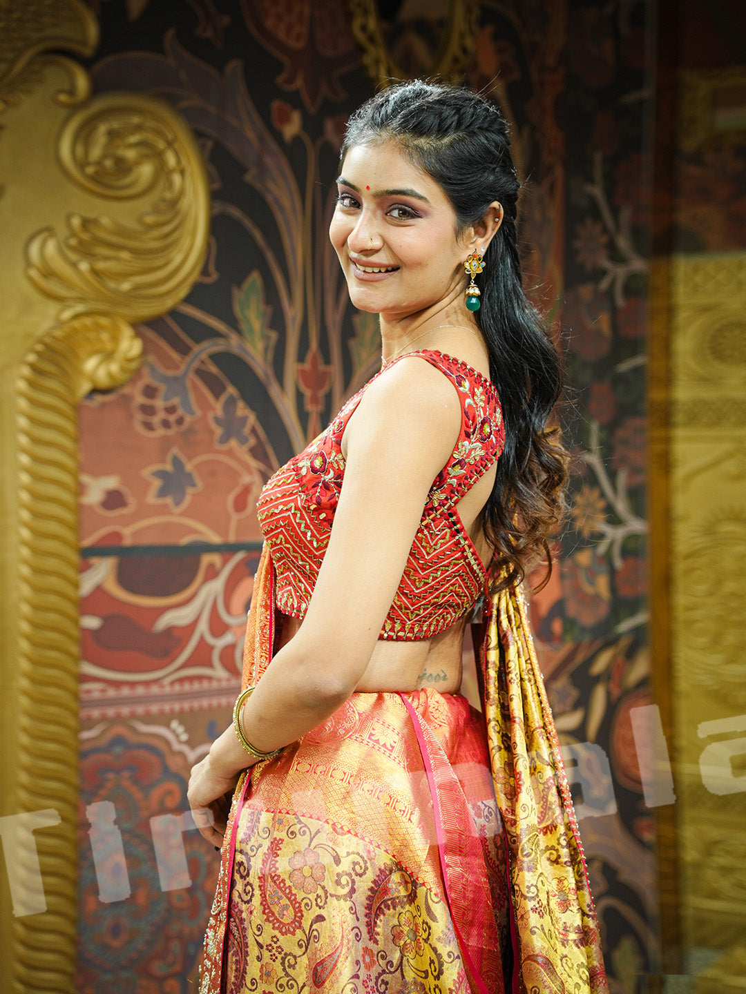 Pure Kanjivaram Zardosi Thread Saree