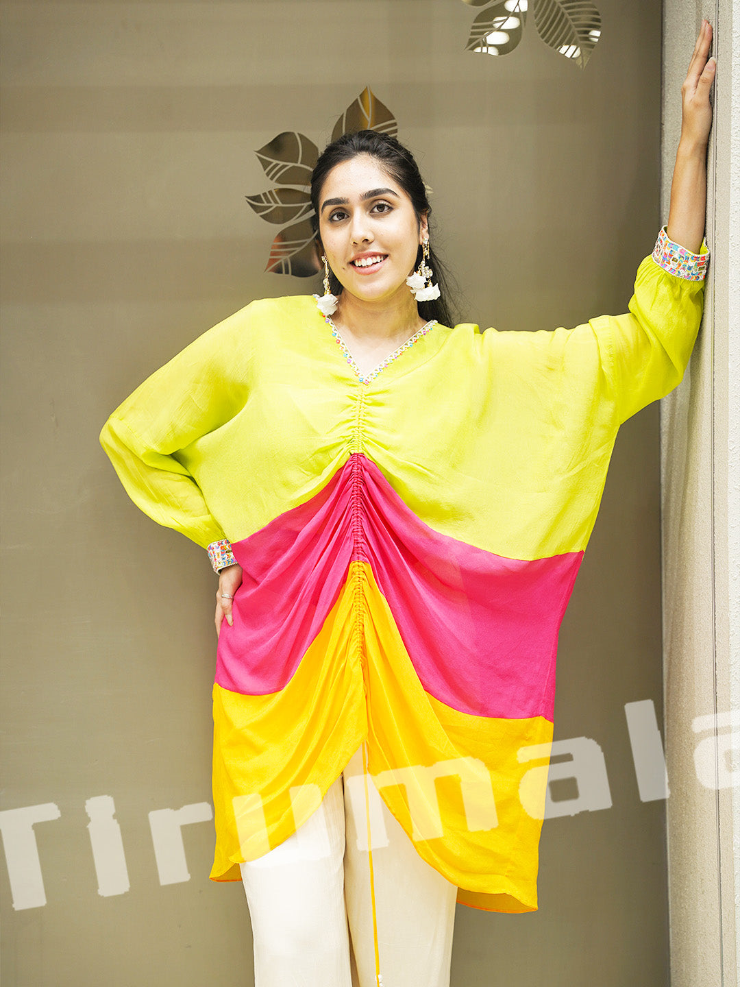 Multi Hue Shimmer Georgette Indo-Western Look