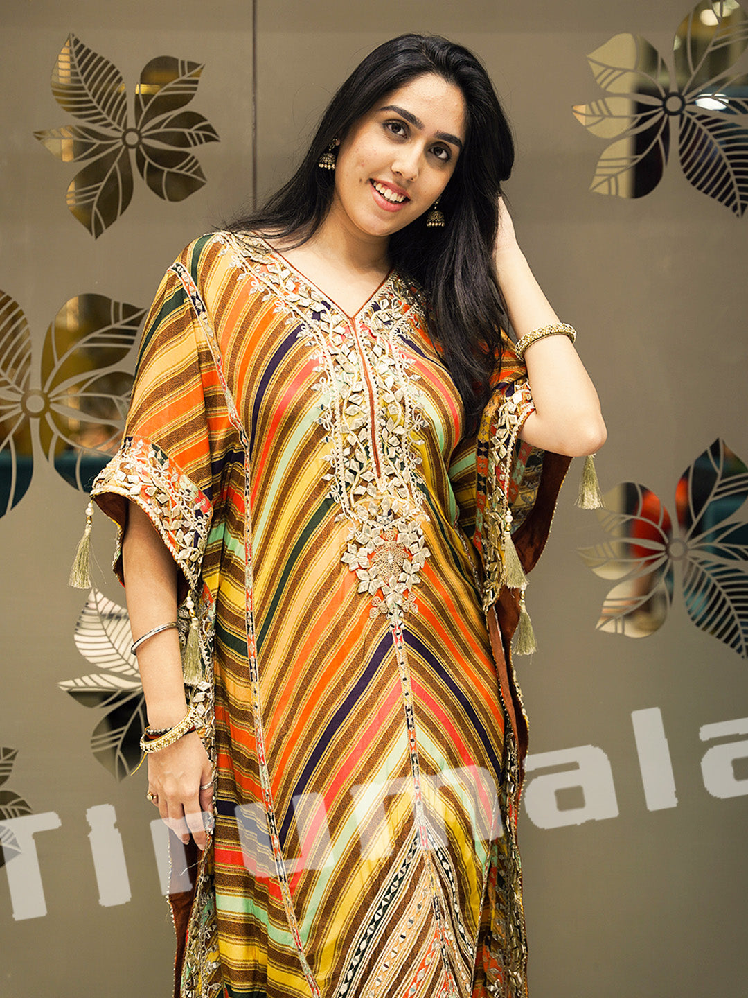 Rust Flowing Tissue Kaftan