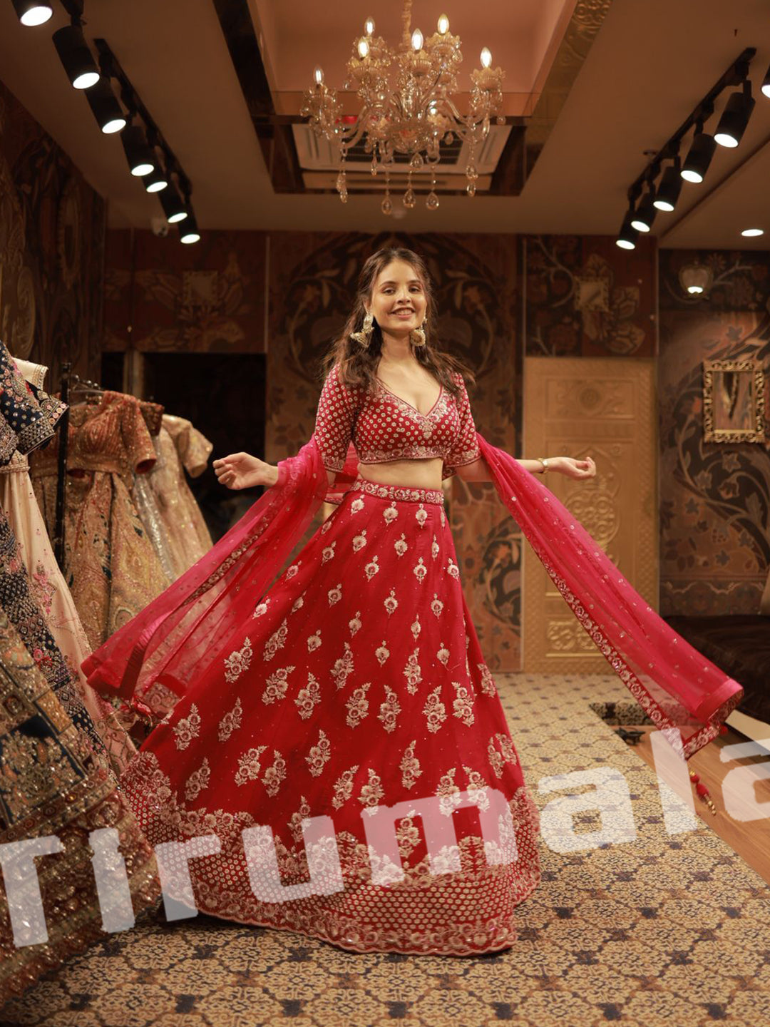 Elegant Pink Silk Lehenga With Handworked Blouse & Machine Embroidery