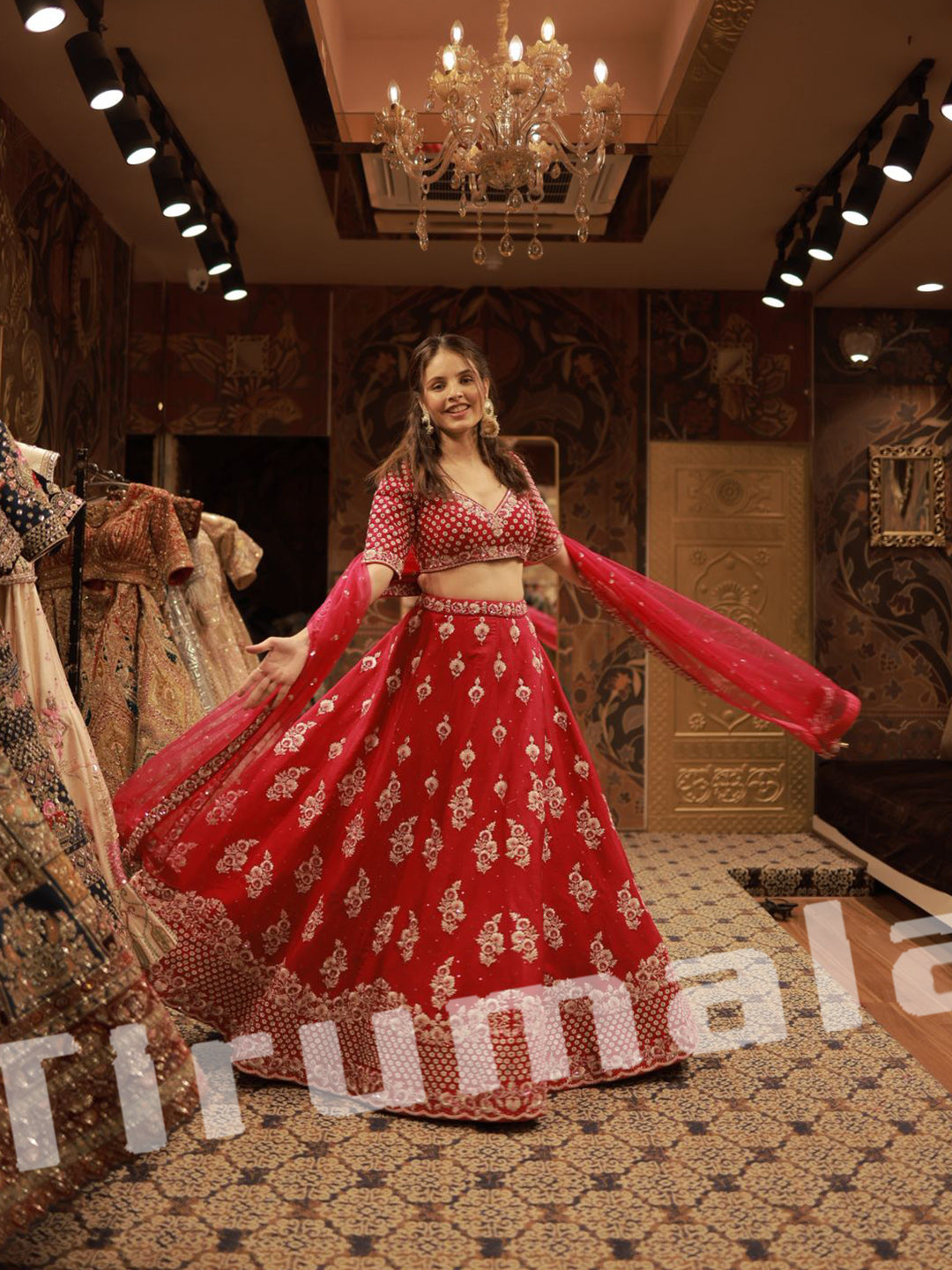 Elegant Pink Silk Lehenga With Handworked Blouse & Machine Embroidery