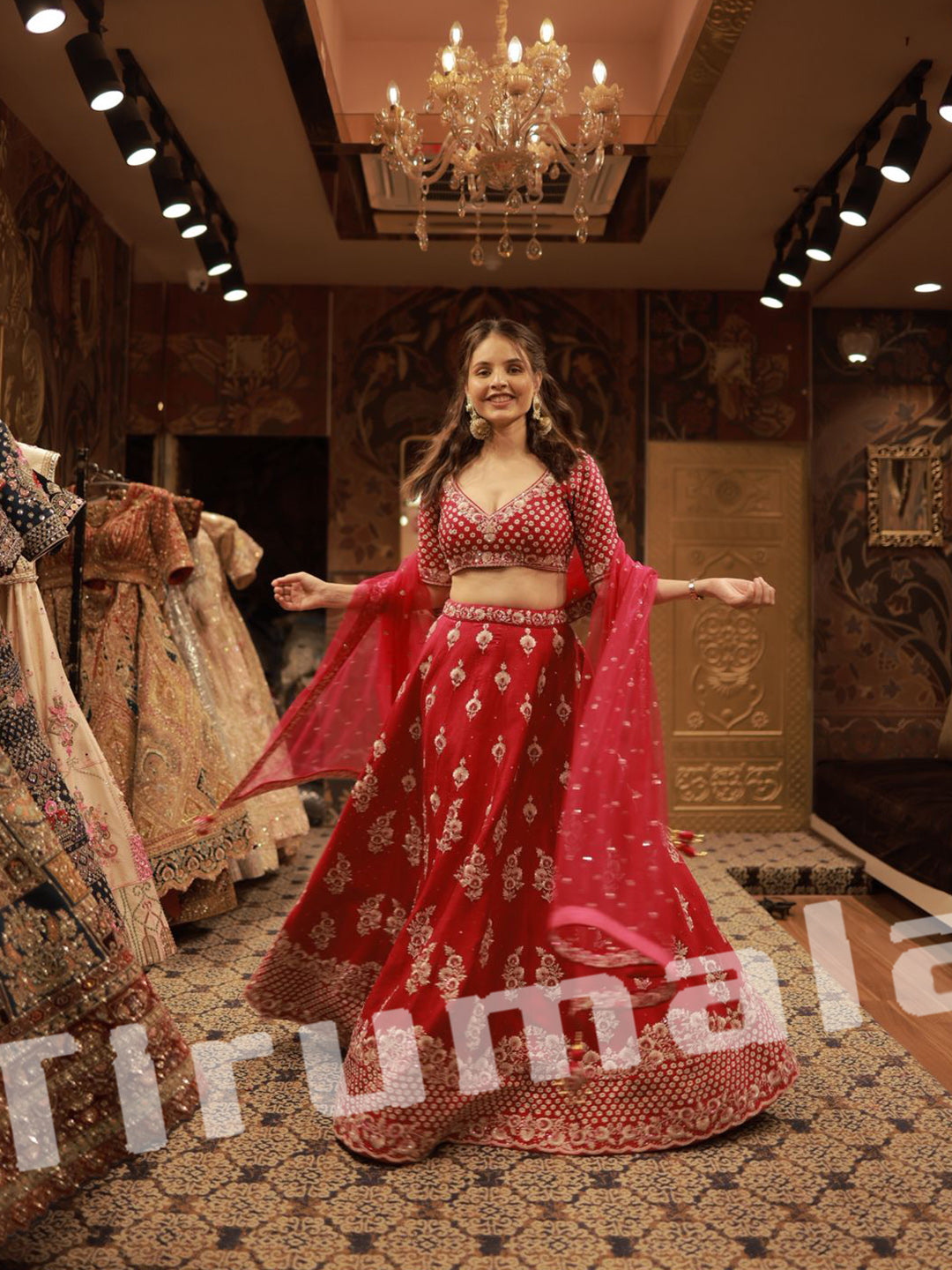 Elegant Pink Silk Lehenga With Handworked Blouse & Machine Embroidery