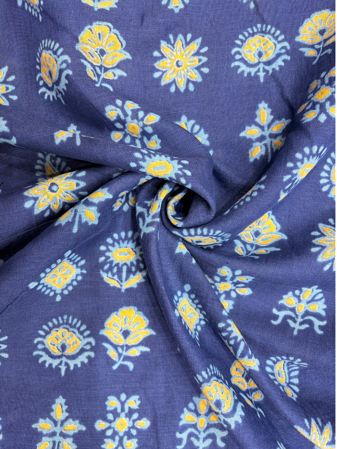 Azure Bloom Linen Fabric Set – Tirumala Designers