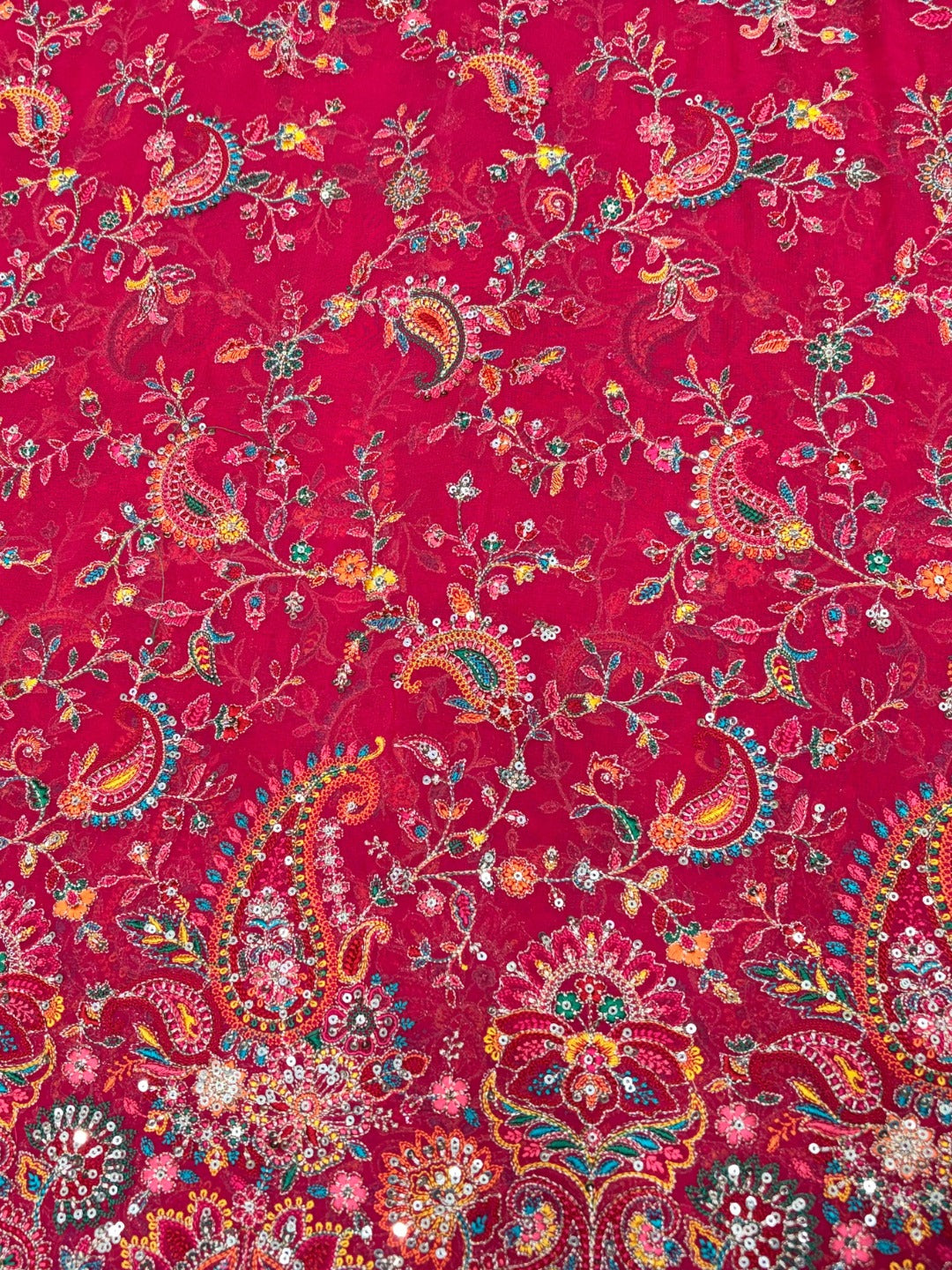 Meherbaan Paisley – Viscose Georgette Embellished Fabric – Tirumala ...