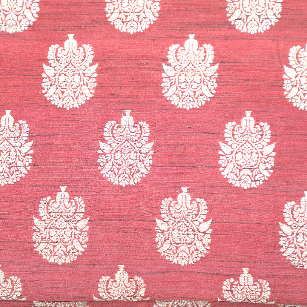 Dusty Pink Hand-woven Banarasi Brocade Pure Khadi Silk With Light Gold Zari