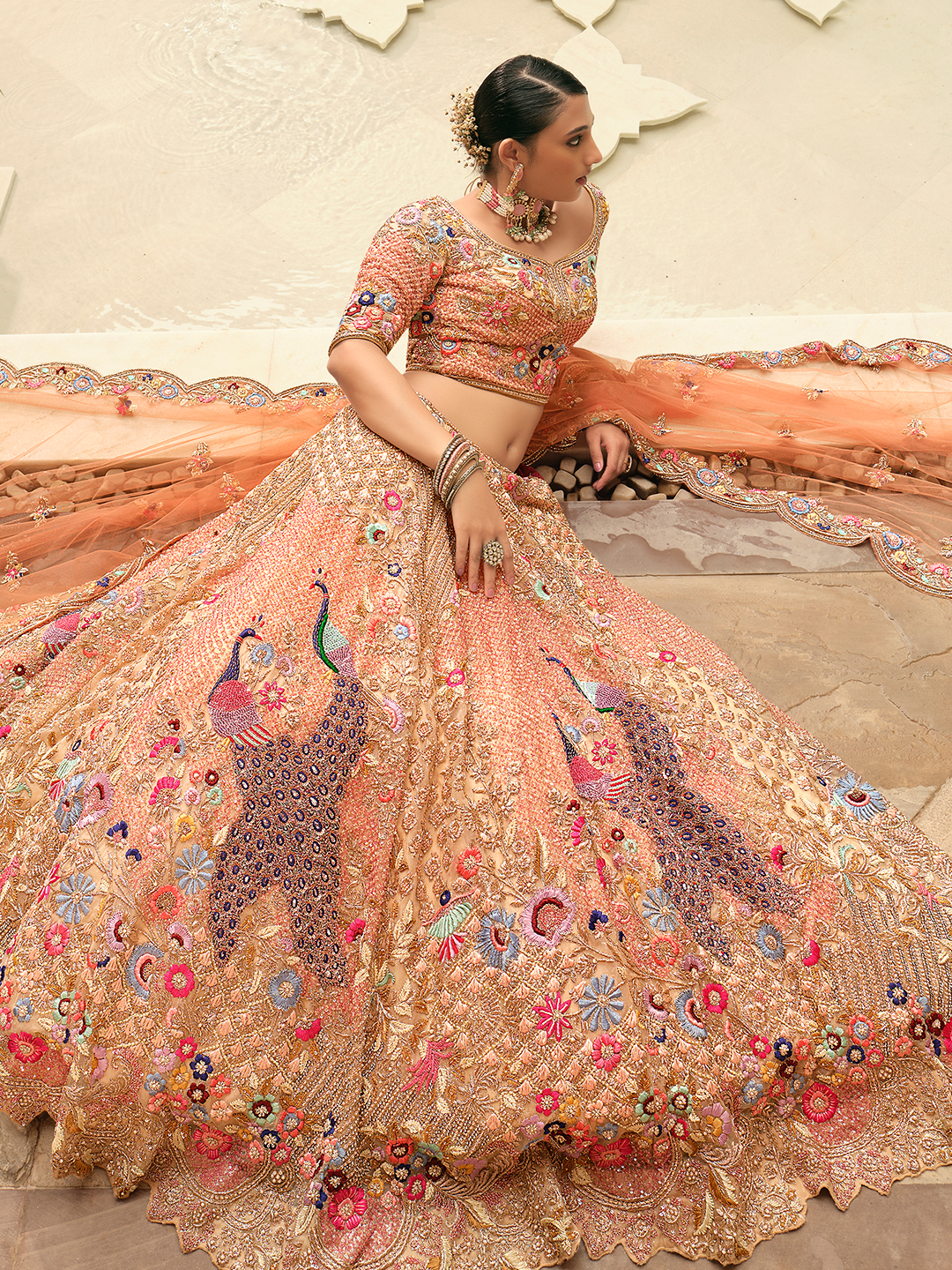 Peacock lehenga by sales sabyasachi