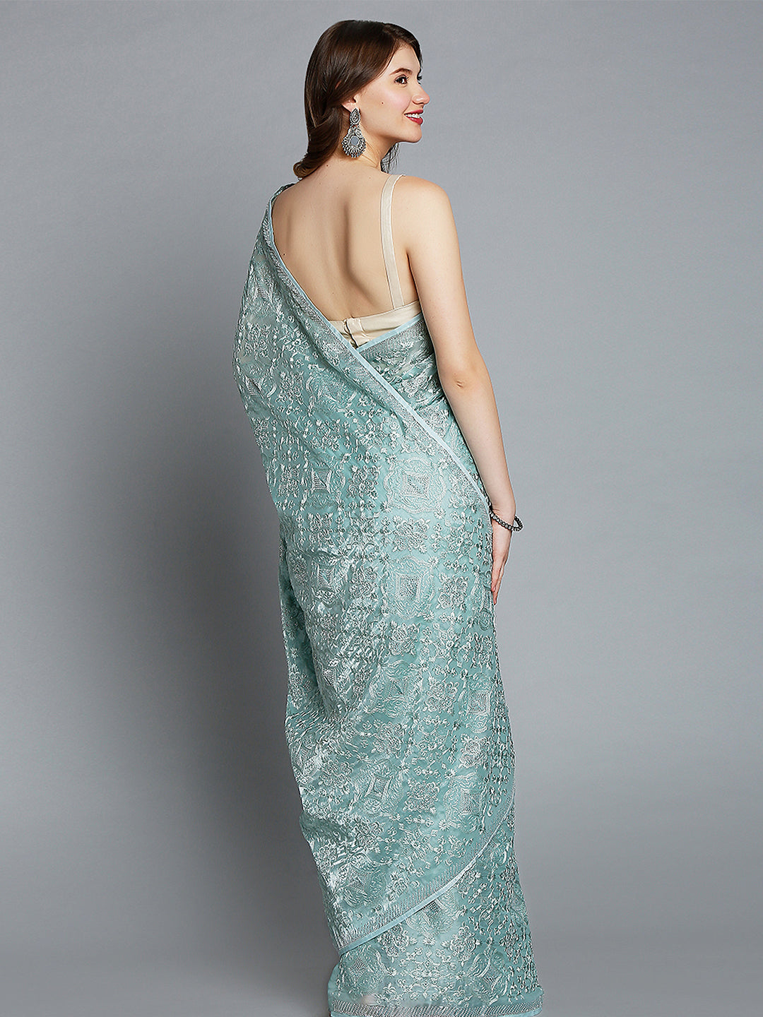 Skyblue Soft Tissue Saree