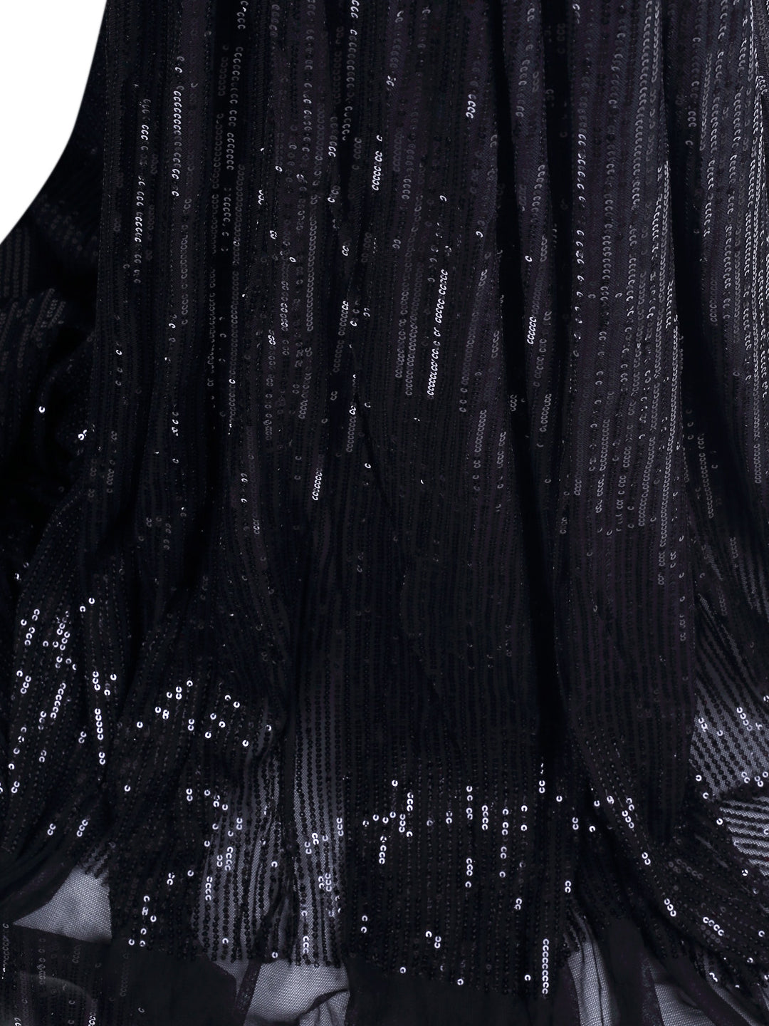 Black Stretchable Net Fabric With Sequin – Tirumala Designers