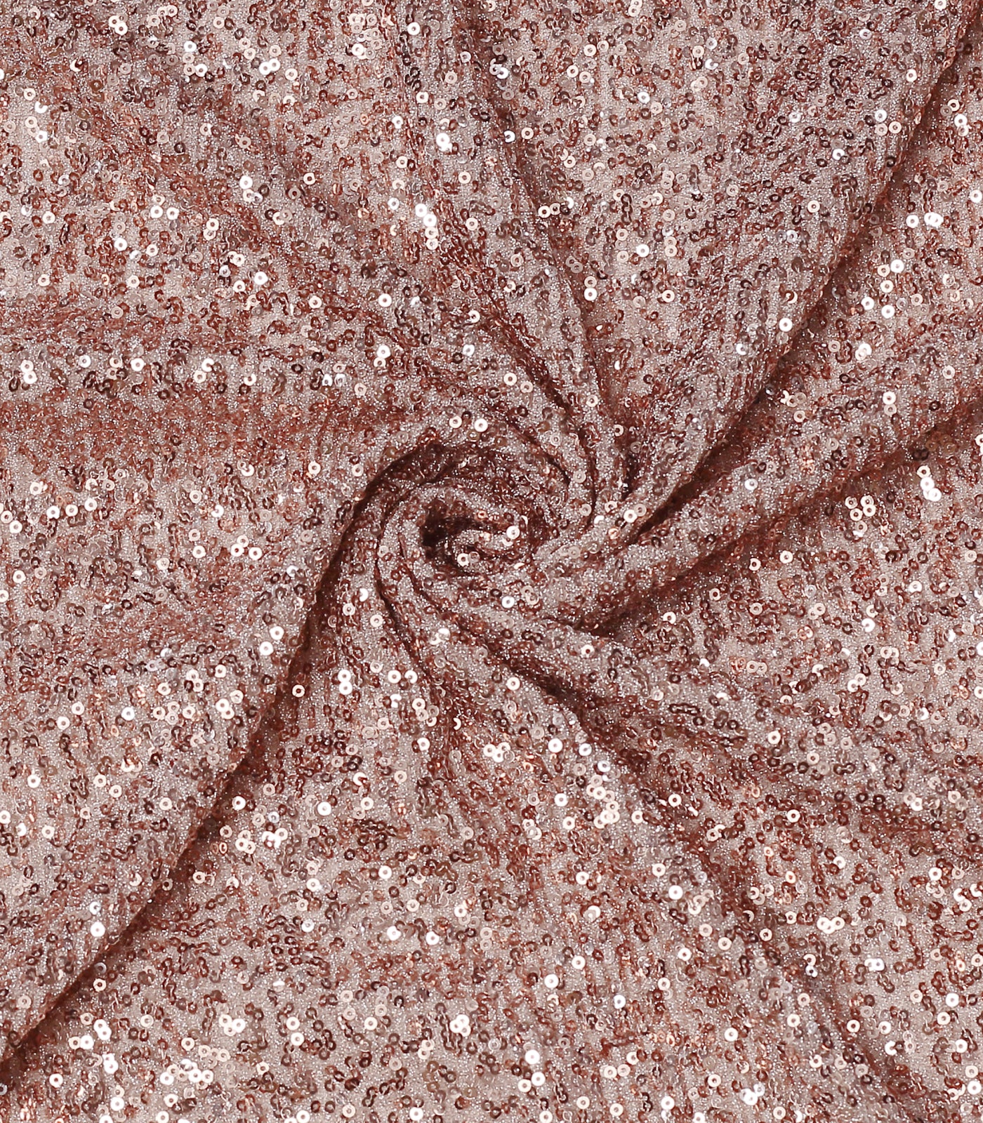 Rose Gold Imported Shimmer Crush Fabric With Sequins Work