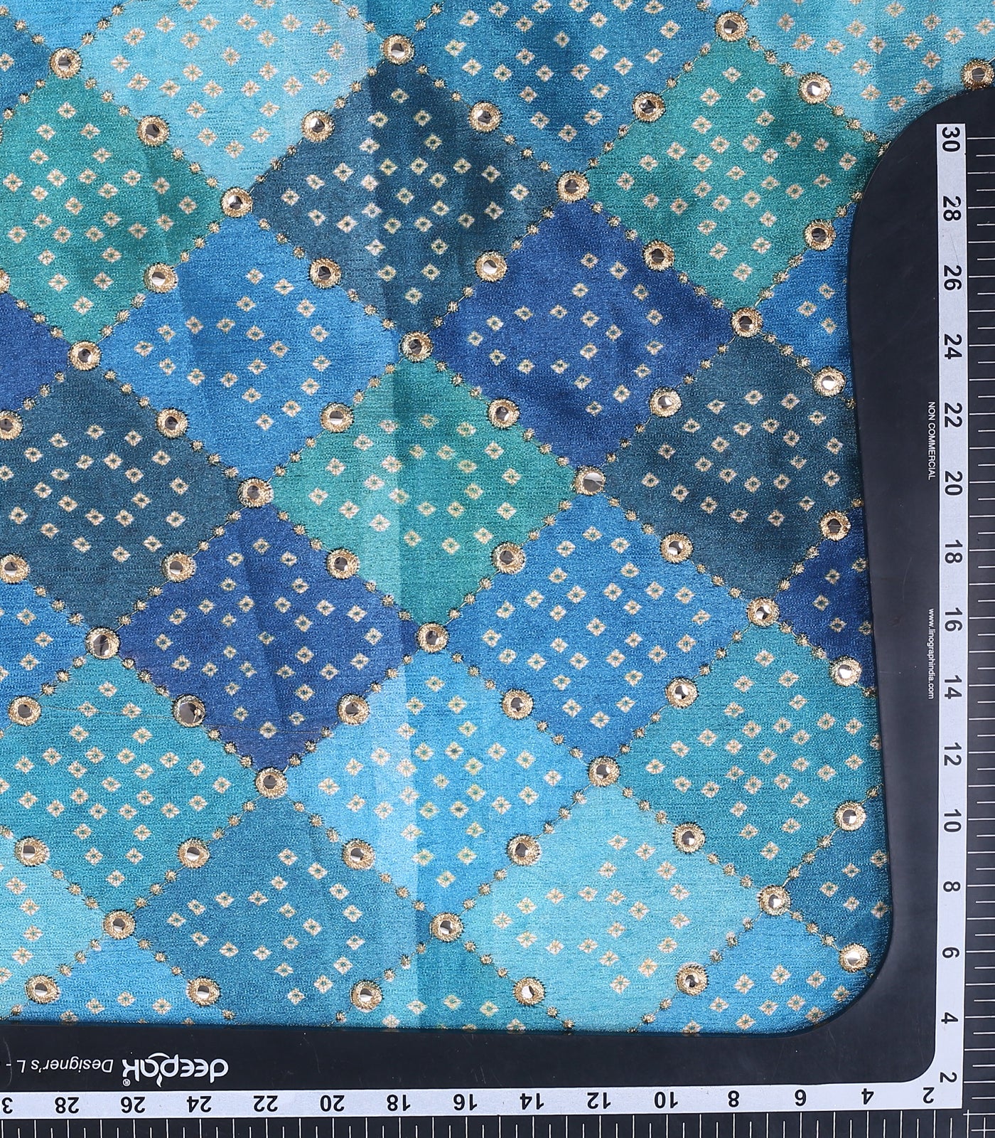 Chinon Fabric With Bandhani Print & Alba Work