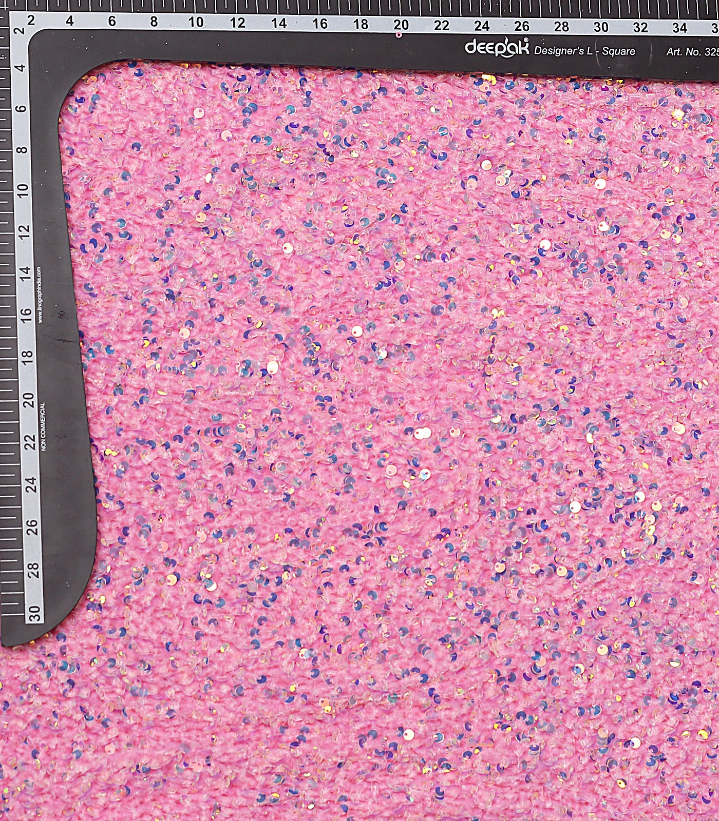 Pink Imported Stretchable Velvet Sequins Fabric