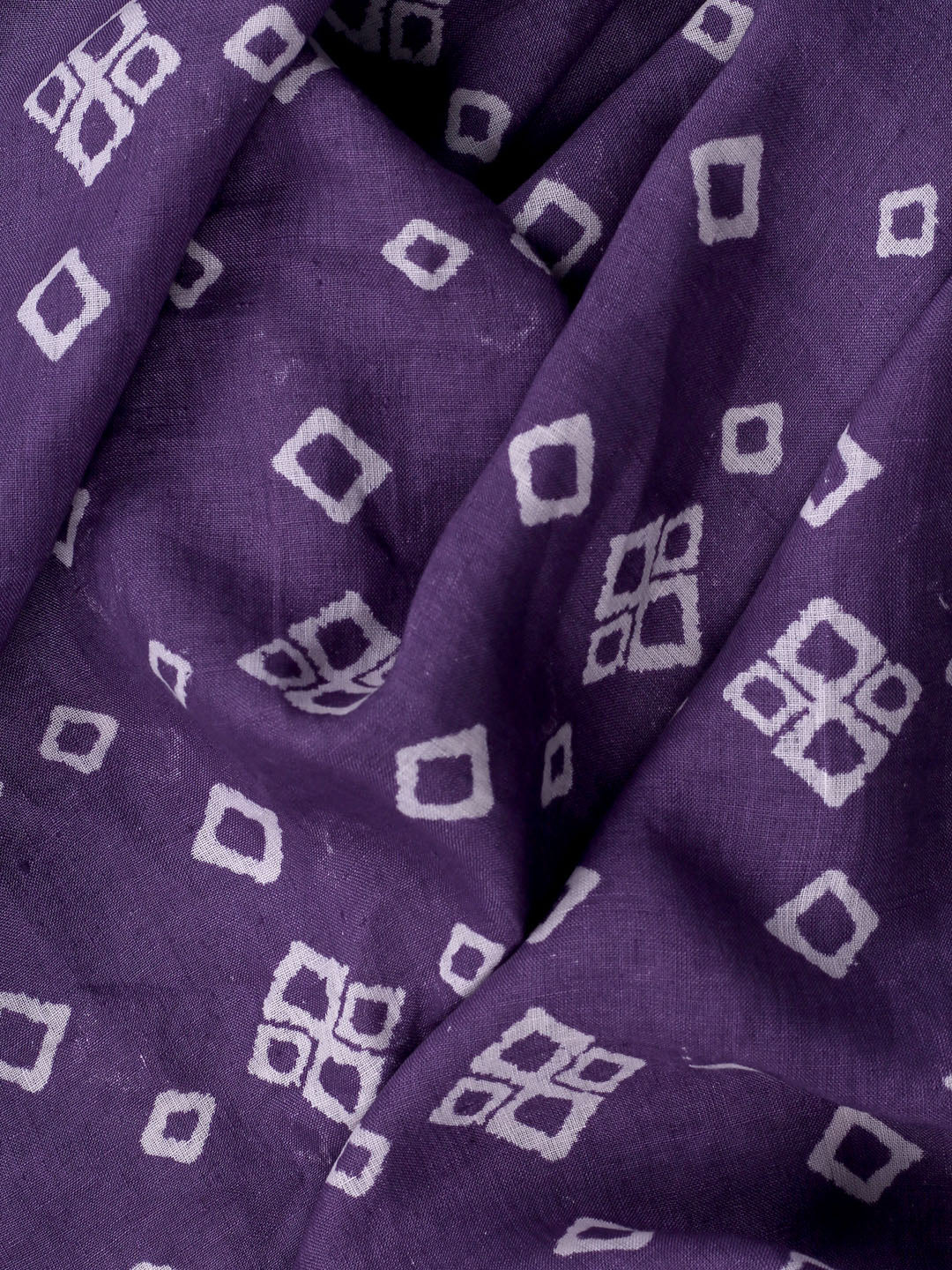 Purple Printed Pure Linen Fabric