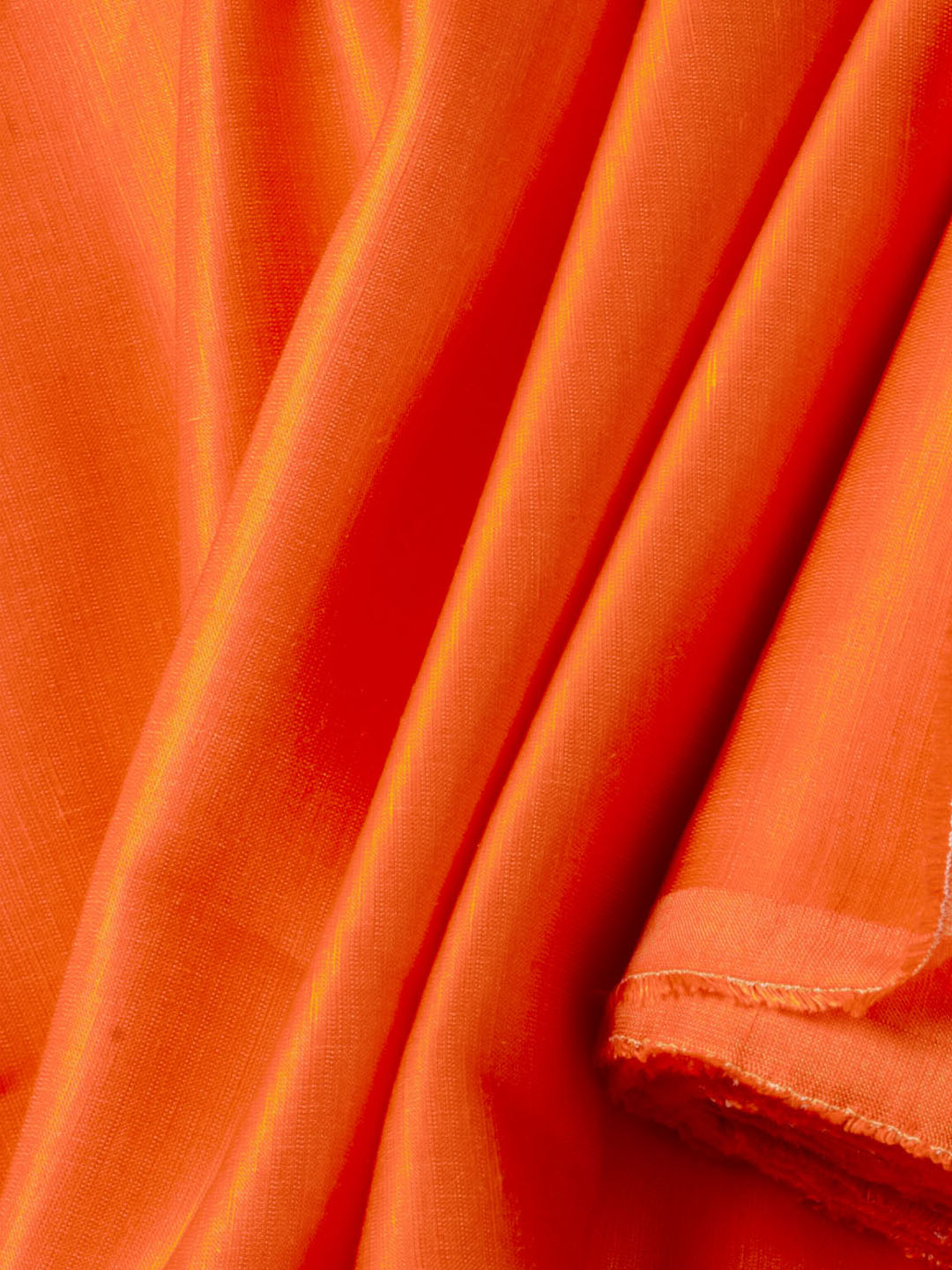Orange Linen Satin Fabric