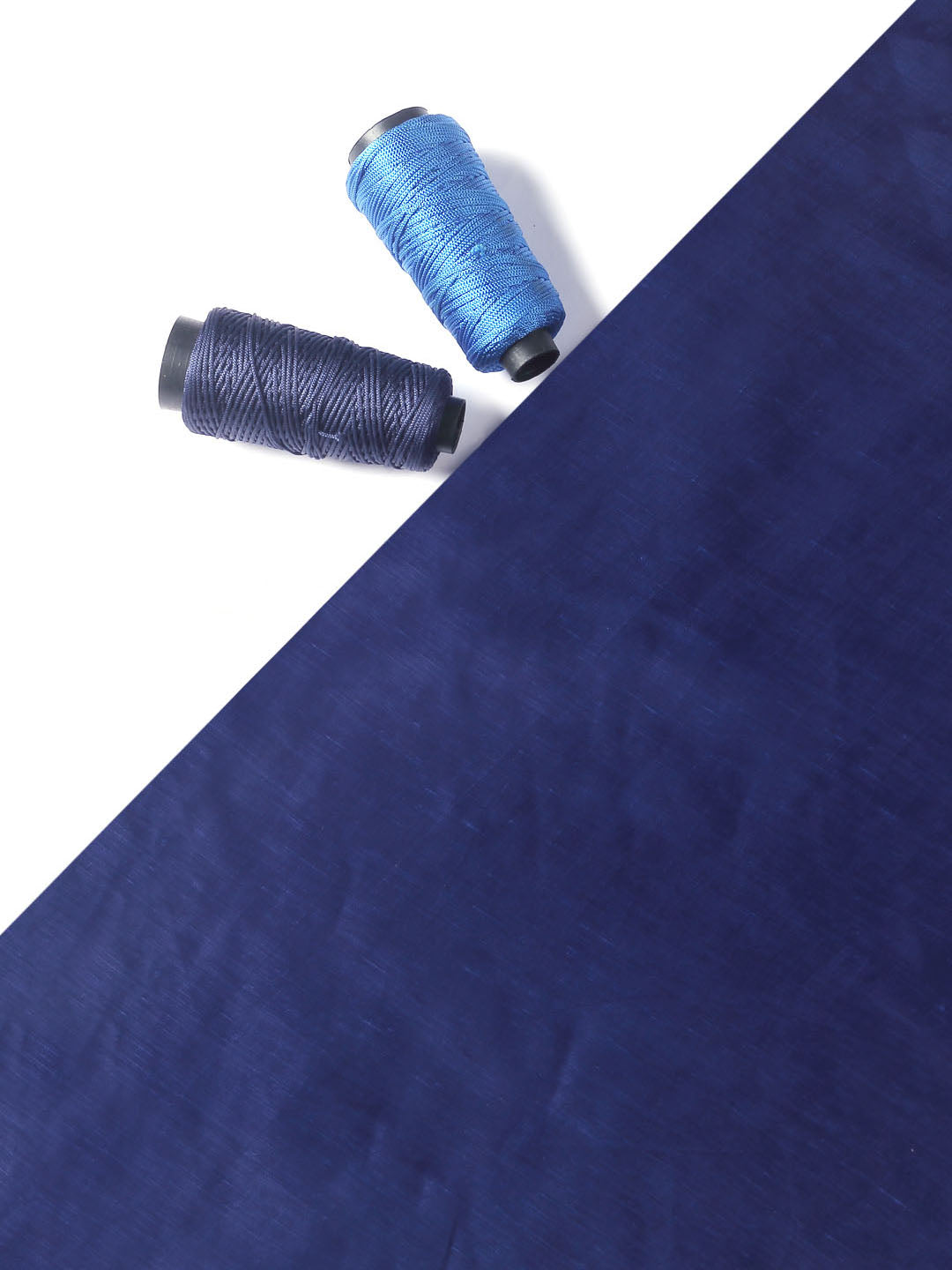 Navy Blue Linen Satin Fabric