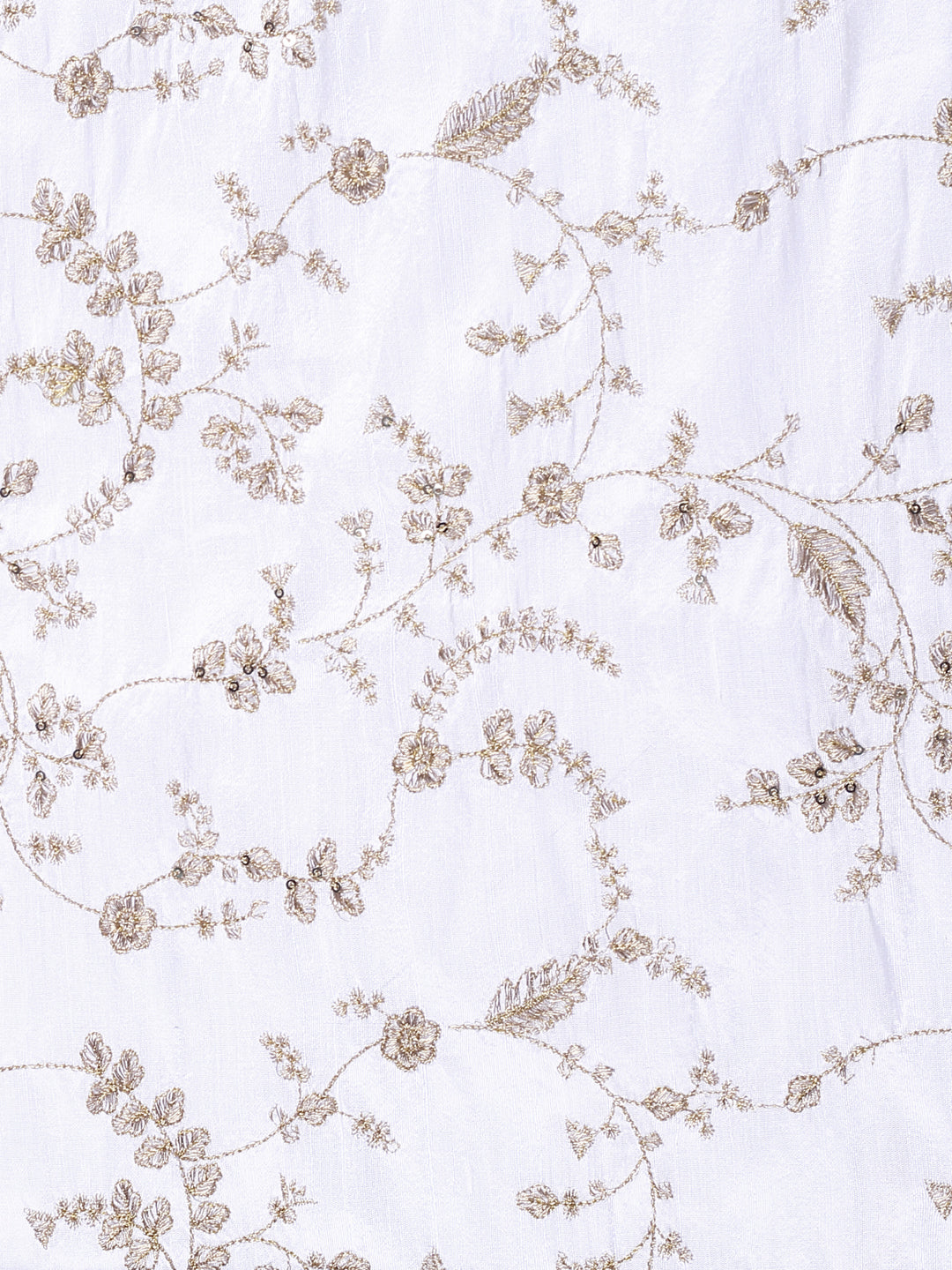 Dyeable Pure Raw Silk Fabric With Zari Embroidery
