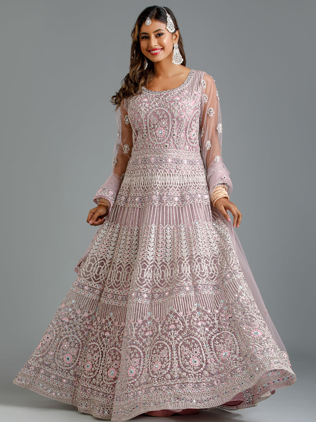 Light Purple Embroidered Gown