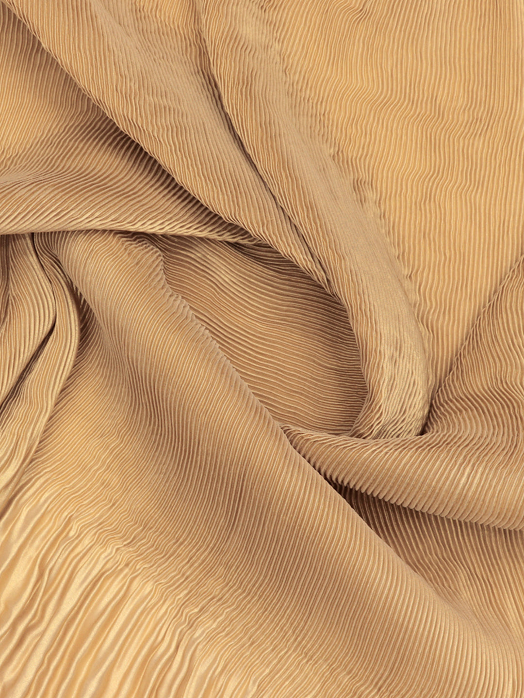 Gold Shimmer Satin Pleated Fabric