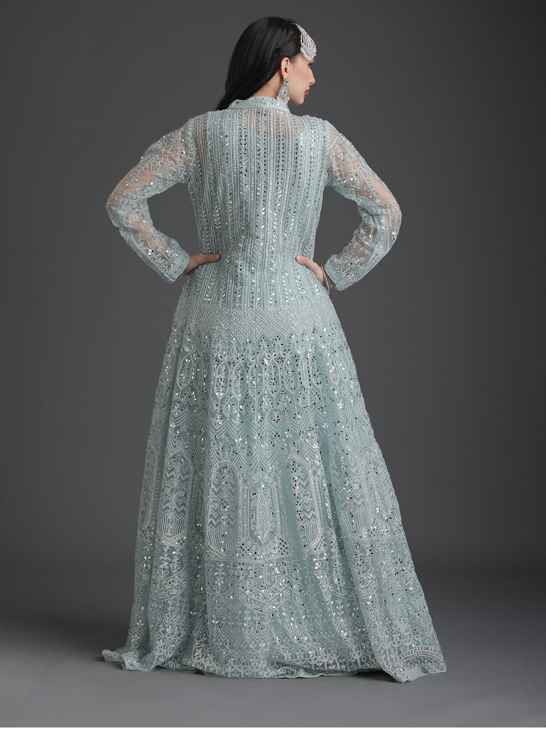 Light Blue Embroidered Gown