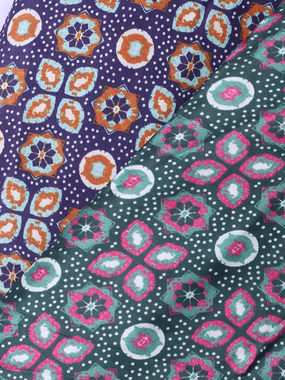Purple Floral Print Modal Satin Fabric