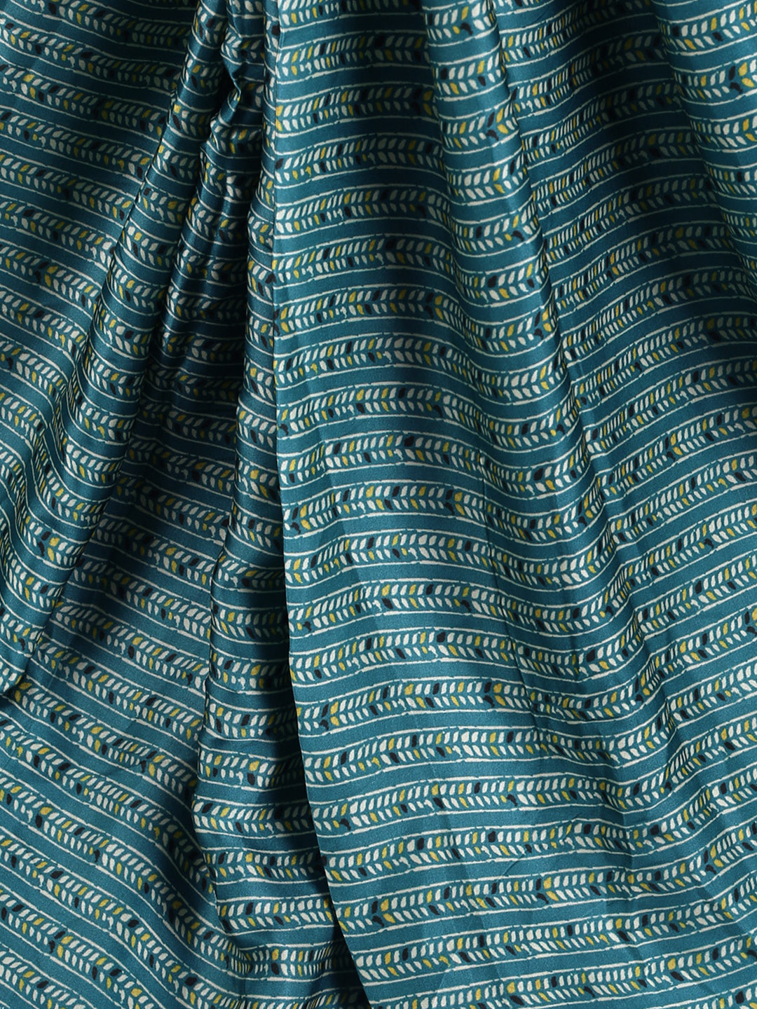 Peacock Green Print Modal Satin Fabric