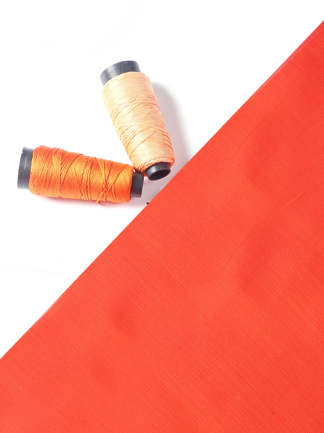Orange Nysa Silk Fabric