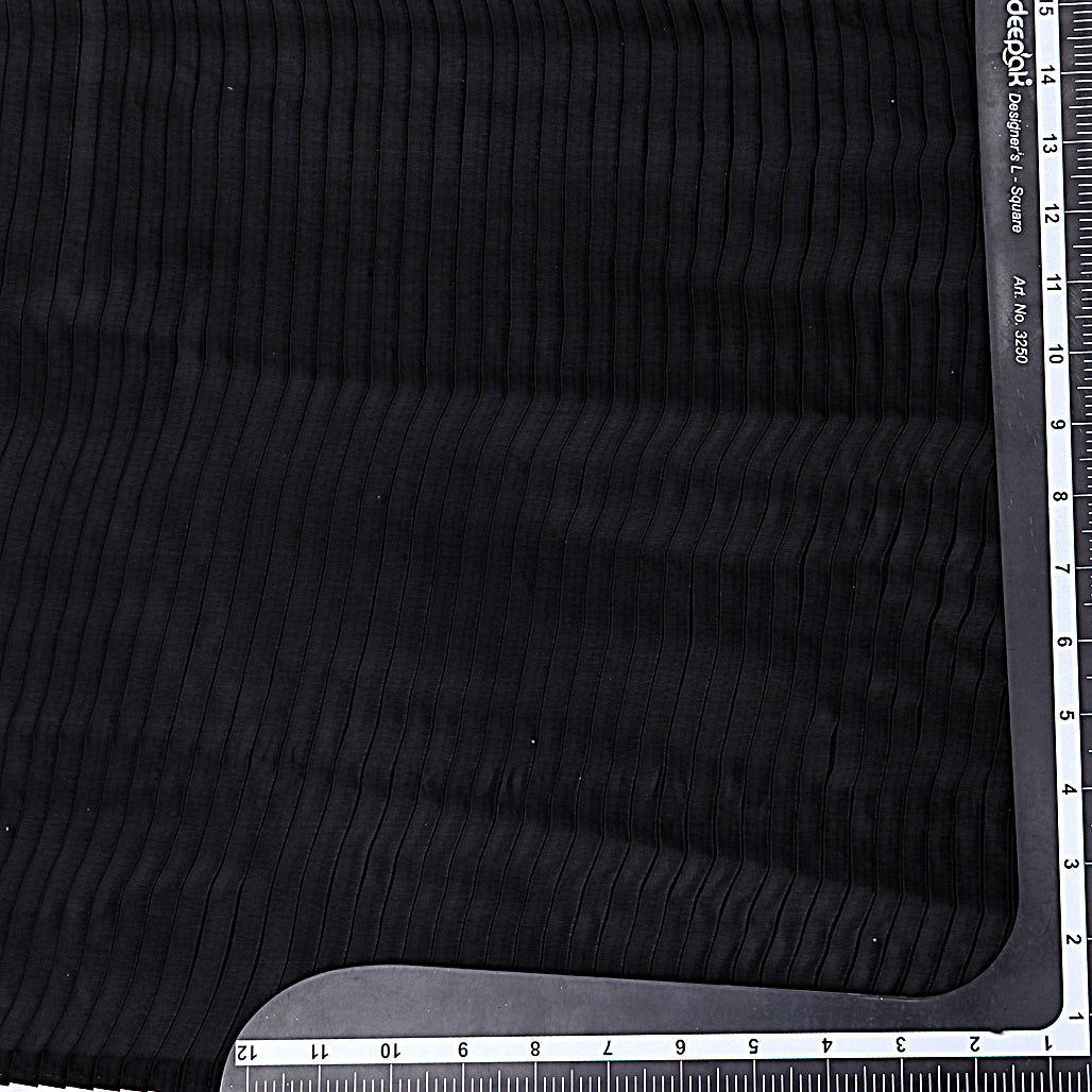 Black Georgette Pleated Fabric