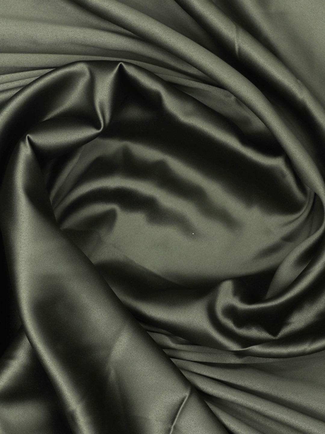 Olive Green Plain Imported Satin Fabric