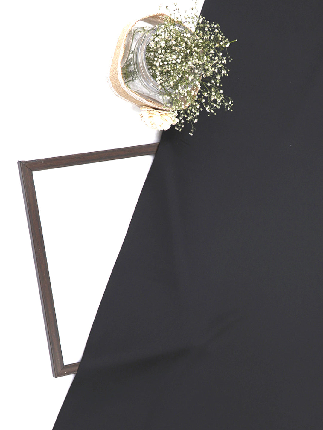 Matte Black Plain Imported Satin Fabric