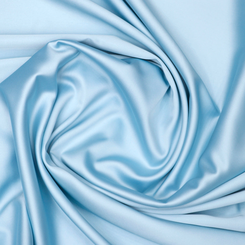 Sky Blue Plain Imported Satin Fabric