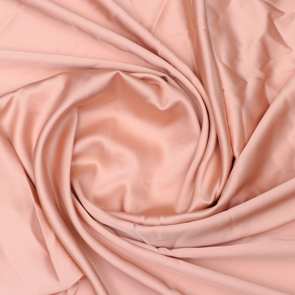 Peach Plain Imported Satin Fabric