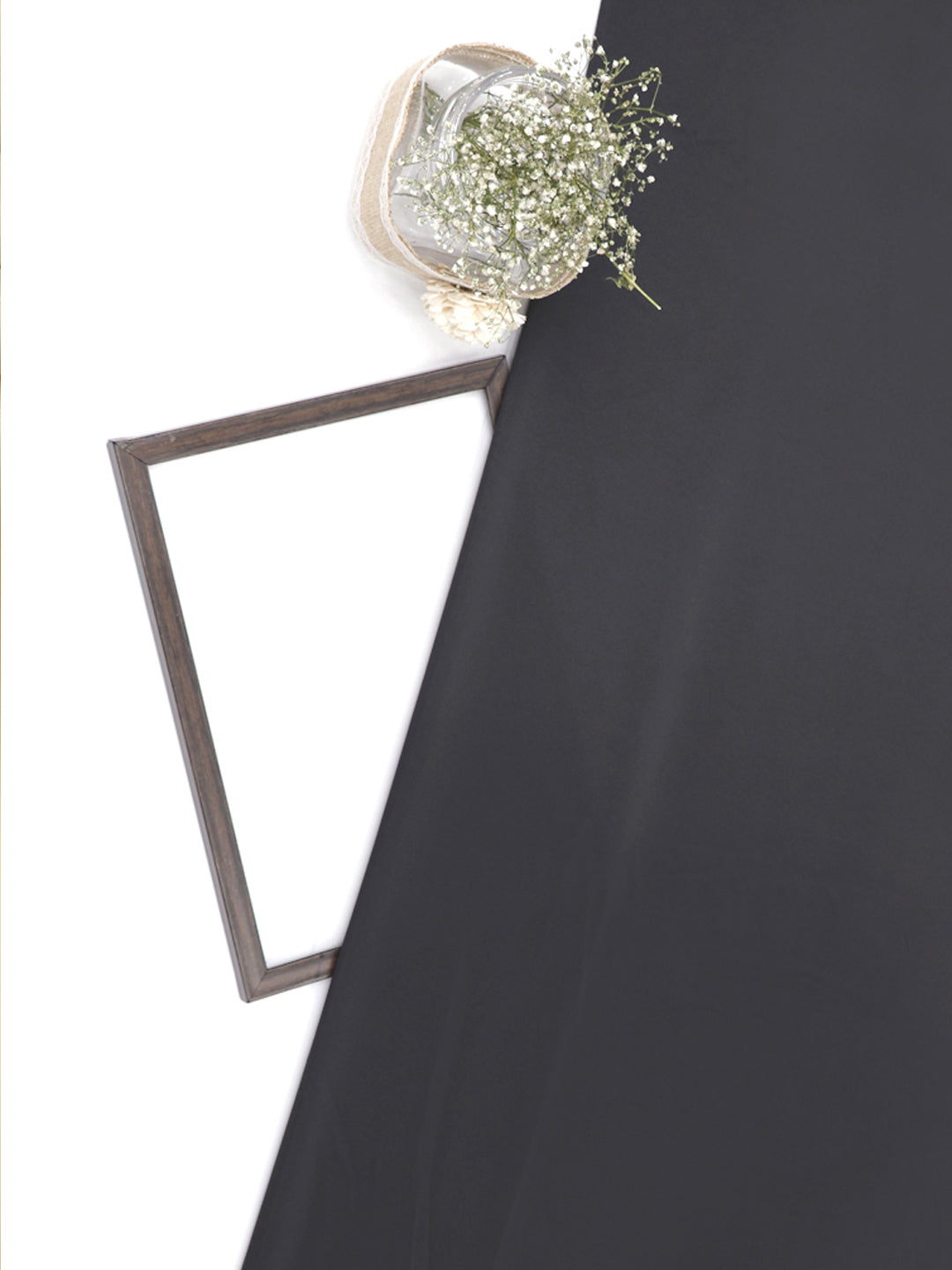 Subtle Black Plain Imported Satin Fabric