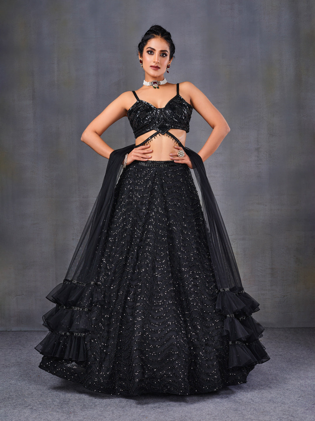 Velvet Unstitched Bridal Wear Design Lehenga Choli, Size: Free Size at Rs  22995 in Surat